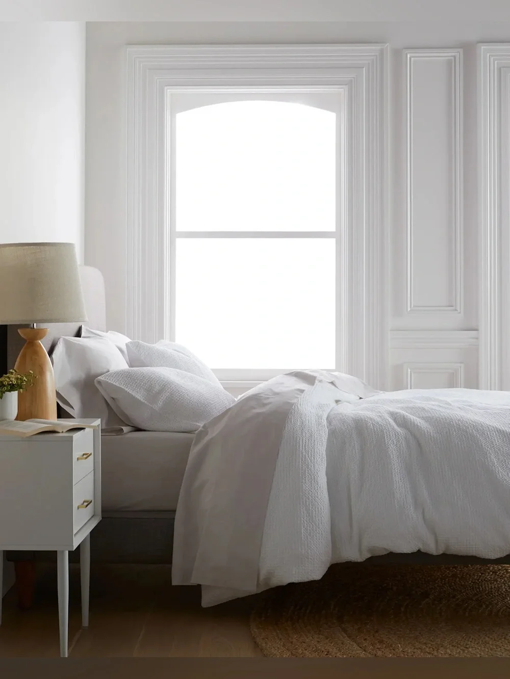 New Quince Organic Luxe Honeycomb Duvet Cover Set Full/Queen $114 White